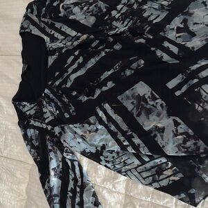 Alfani Monochrome Abstract Blouse